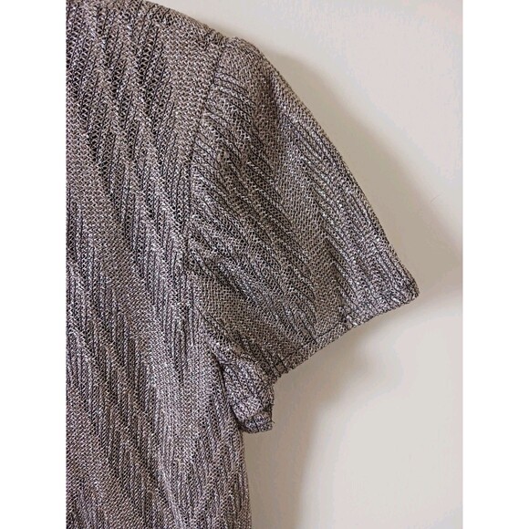 Vtg Jessica Howard Gold Lace Metallic Fringe Sheath Party Dress Y2K Size 8 - Picture 6 of 8